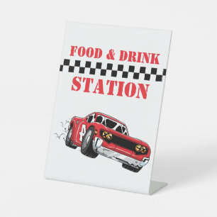 Signe De Table Système moderne Red Race Car Boy Birthday Custom S