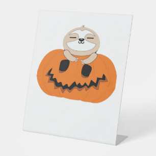 Signe De Table T-shirt Citrouille Halloween Sloth Classic