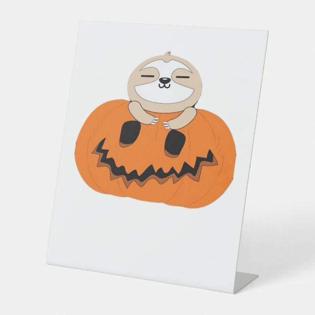 Signe De Table T-shirt Citrouille Halloween Sloth Classic (Recto)