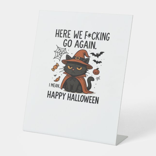 Signe De Table T-Shirt Classique Grumpy Cat Halloween (Recto)