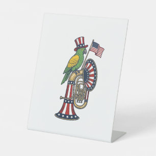 Signe De Table T-shirt de musique de gravure vintage d'oiseau pat