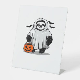 Signe De Table T-shirt de paresseux Halloween mignon adorable et