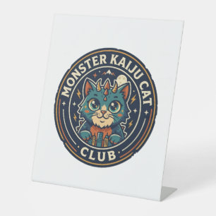 Signe De Table T-shirt graphique Monster Kaiju Cat - Art Monster 