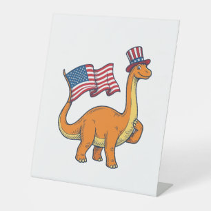 Signe De Table T-shirt vintage avec gravure de drapeau de dinosau
