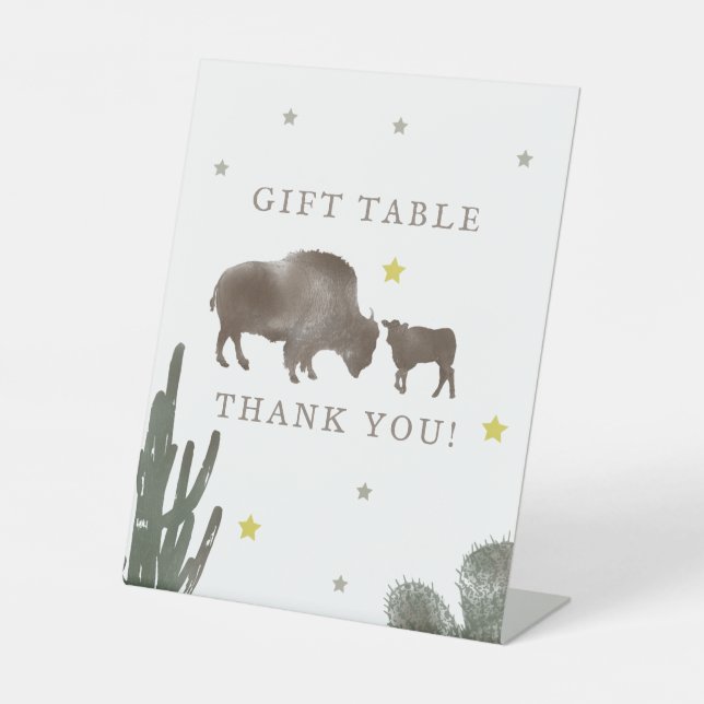Signe De Table Table cadeau de Buffalo Baby shower Cactus (Recto)