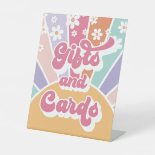 Signe De Table Table de cadeaux d'anniversaire Retro Sunshine