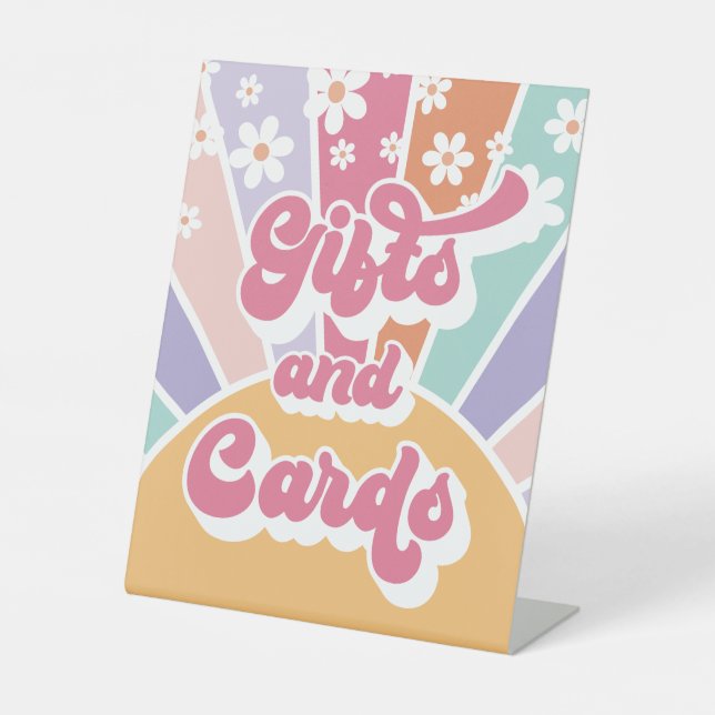 Signe De Table Table de cadeaux d'anniversaire Retro Sunshine (Recto)