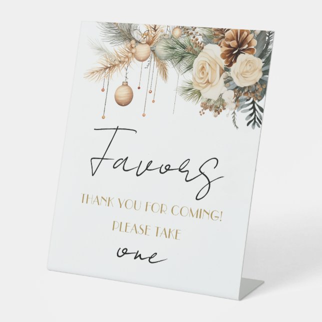 Signe De Table Table de cadeaux de douche de mariée de Noël hiver (Recto)