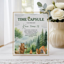 Table de capsule temporelle "Un campeur heureux"