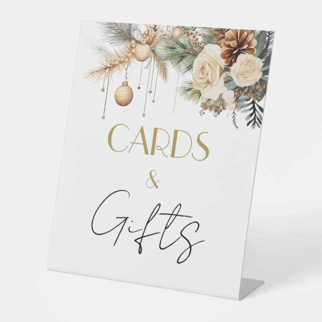 Signe De Table Table de cartes et cadeaux d'hiver Noël Shower de  (Recto)