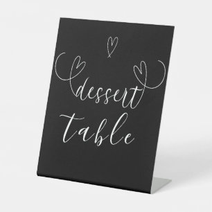 Signe De Table Table de dessert de mariage noir et blanc Modern H