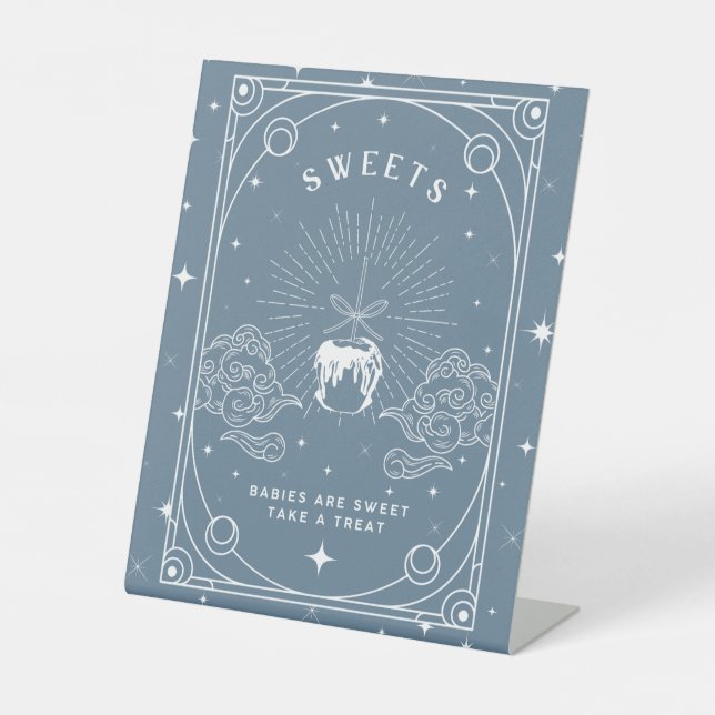 Signe De Table Table de dessert sucrée Baby shower bleu (Recto)