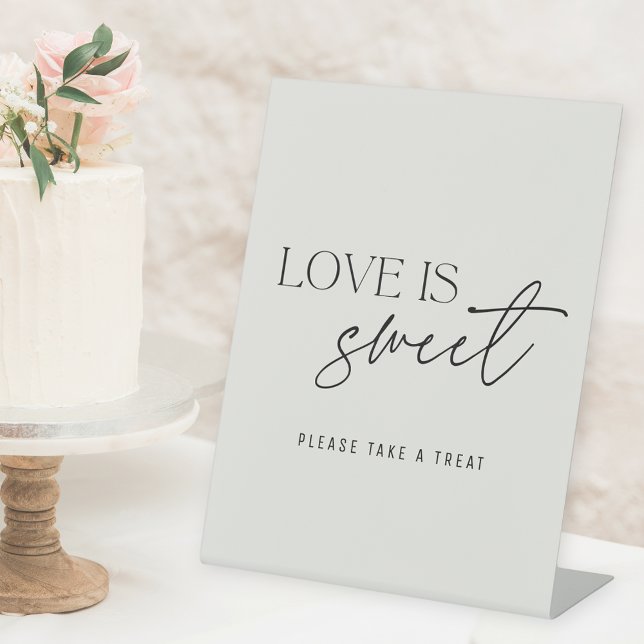 Signe De Table Table de mariage Moderne Beige Love is Sweet (Créateur téléchargé)