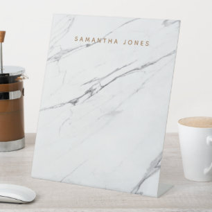 Signe De Table Table de nom personnalisée Table de Marbre blanc m