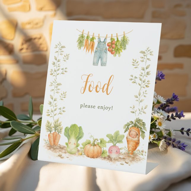 Signe De Table Table de nourriture aquarelle légume jardin petite (Créateur téléchargé)