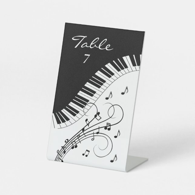 Signe De Table Table de numéro de design de musique de clavier de (Recto)