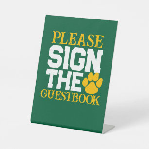 Signe De Table Table d'inscription Green & Gold Guestbook