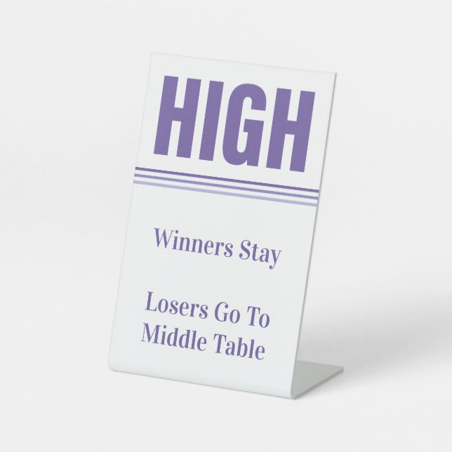 Signe De Table Table haute Bunco violet (Recto)