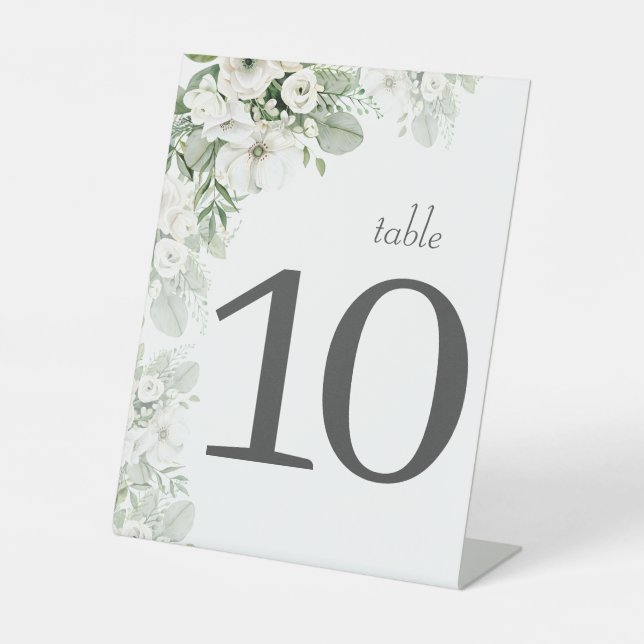 Signe De Table Table mariage couleur vert foncé rose aquarelle (Recto)