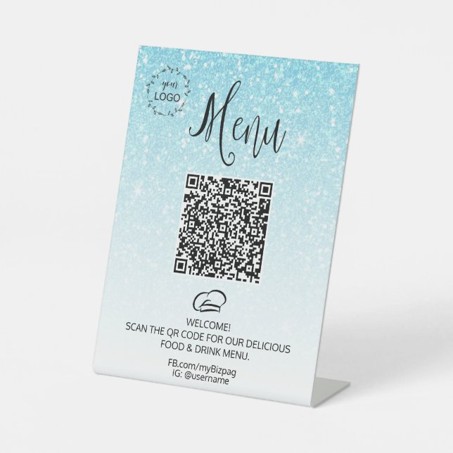 Signe De Table *~ Table tente Parties scintillant tablette Menu I (Recto)