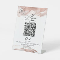 *~*Table Tente Rose Gold Eatery Logo QR