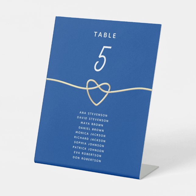 Signe De Table Tableau de disposition de mariage simple  (Recto)