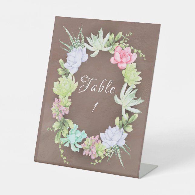 Signe De Table Tableau de Fête des mariées de couronne de verdure (Recto)