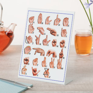 Signe De Table Tableau de l'alphabet de la langue américaine, App