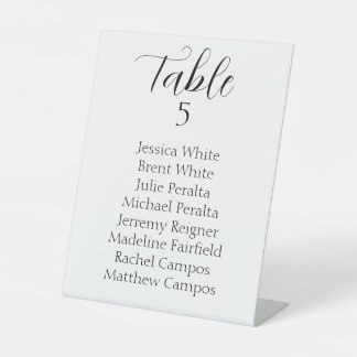 Signe De Table Tableau de plan de table de mariage élégant à l'en