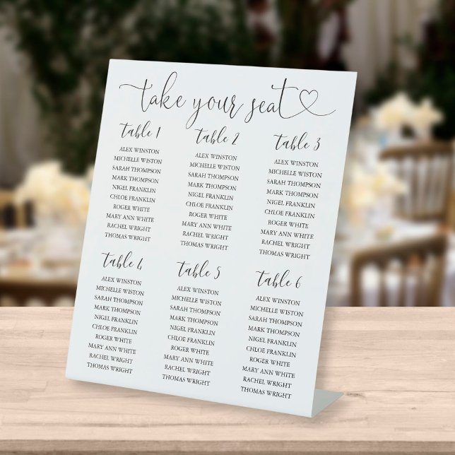 Signe De Table Tableau de sièges noir et blanc Numéro de table (Créateur téléchargé)