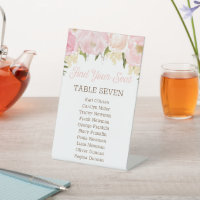 Tableau Floral rose - Nombre de tables