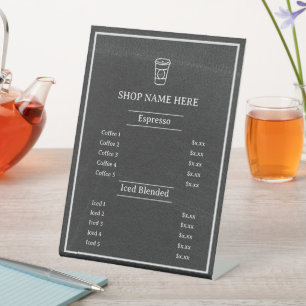Signe De Table Tableau noir Menu Café Simple Café Minimaliste