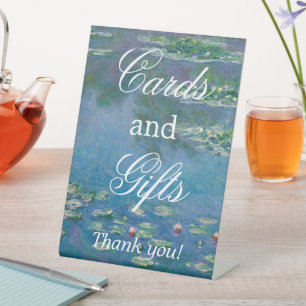 Signe De Table Tableaux d'art de Monet Cartes de mariage florales