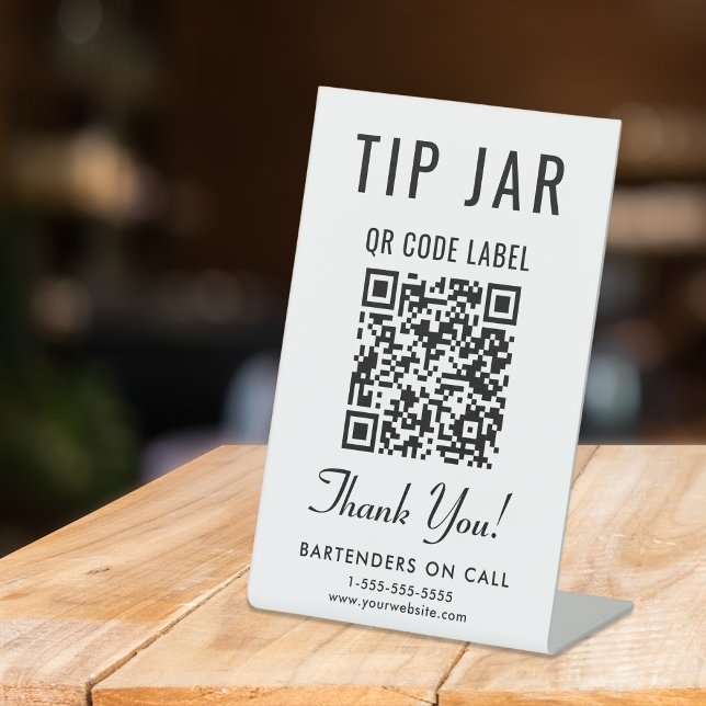 Signe De Table Tablet PC Code QR Jar Conseil (Empower your customers to tip conveniently and securely with just a scan – no more fumbling for cash)