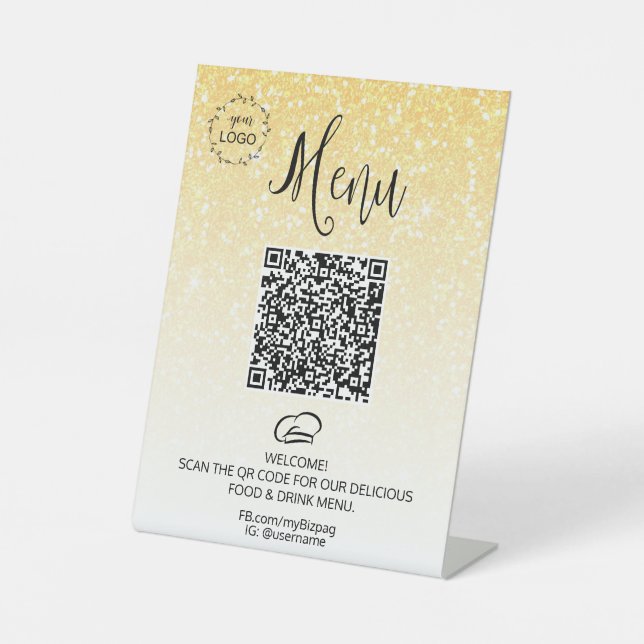 Signe De Table *~*Tablette de Parties scintillant du menu de la t (Recto)