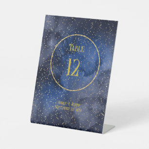 Signe De Table Tablette Navy Sky Gold Stars