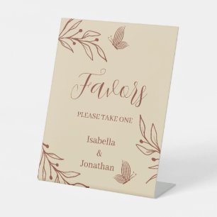 Signe De Table Tablette romantique mariage à fleurs en terre cuit