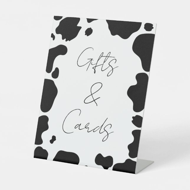 Signe De Table Taches de vache noire blanche Cadeaux & Cartes de  (Recto)