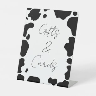 Signe De Table Taches de vache noire blanche Cadeaux de mariage &