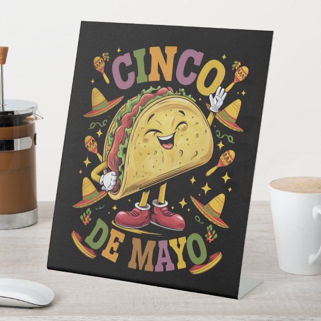 Signe De Table Taco Dansant Drôle Cinco De Mayo Fête Party (In SItu)