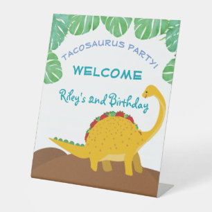 Signe De Table Tacosaurus fête d'anniversaire - dinosaure et taco