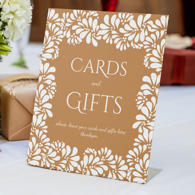 Signe De Table talavera mexicaine en terre cuite cadeaux de douch (Mexican talavera terracotta bridal shower gifts table pedestal sign personalized signs)