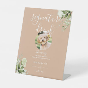 Signe De Table Tan Greenery Mariage Pet Signature Boisson