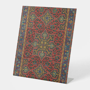 Signe De Table Tapisserie de tapis persan rouge bleu classique
