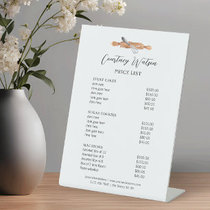 Signe De Table Tarif minimaliste de la boulangerie moderne Waterc
