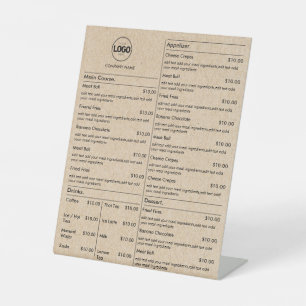 Signe De Table Tarifs professionnels en carton Symbole du pupit