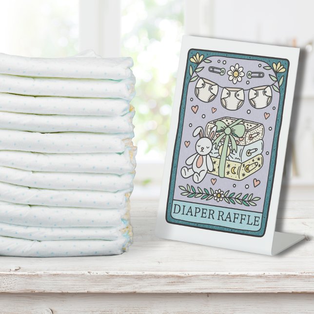 Signe De Table Tarot Baby Shower Diaper Raffle Table (Créateur téléchargé)