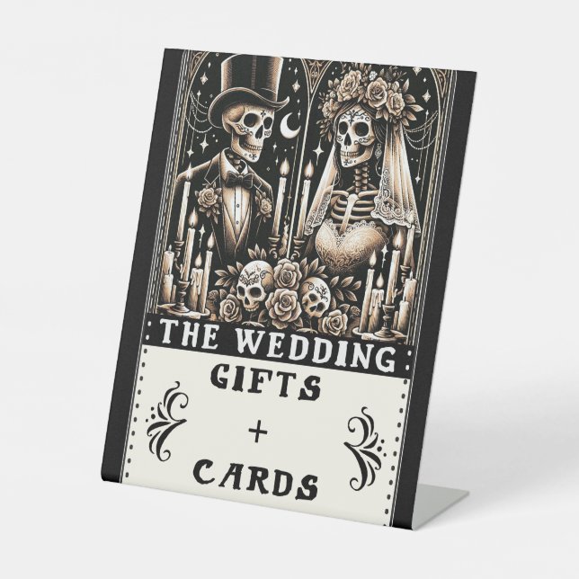 Signe De Table Tarot Skeletons Mariée Salle Mariage Cadeaux & Car (Recto)