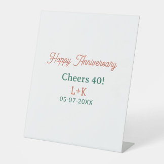 Signe De Table Tchin 40 joyeux anniversaire orange vert nom date