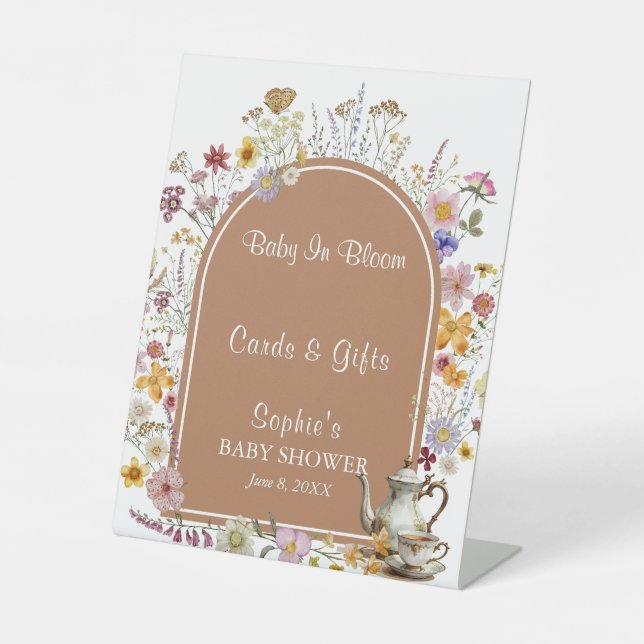 Signe De Table Tea Party Garden Baby in Bloom Cartes & Cadeau (Recto)